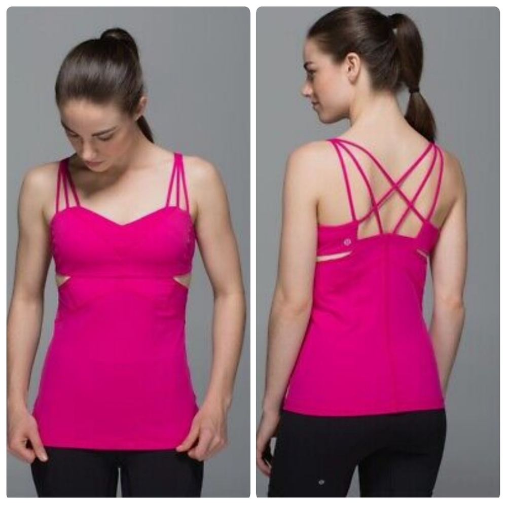 Lululemon Magenta Cut Out Tank Top Size 4●
